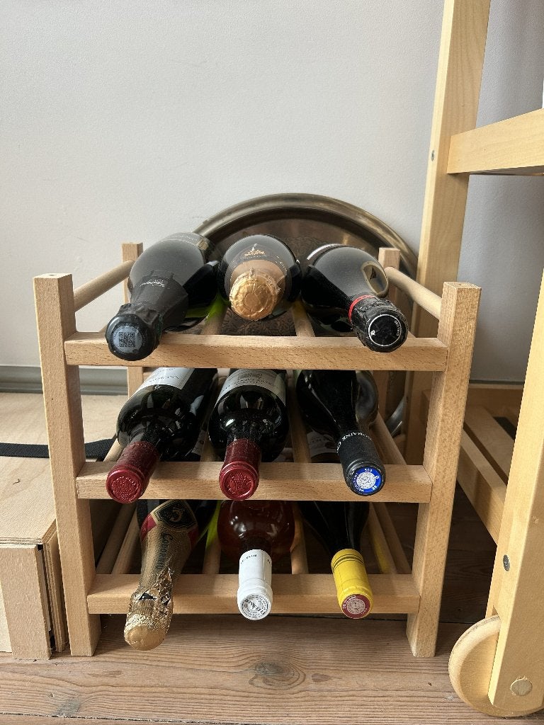 Wijnrekje hout IKEA HUTTEN, Ophalen, 5 tot 15 flessen, Zo goed als nieuw, 5 – 50