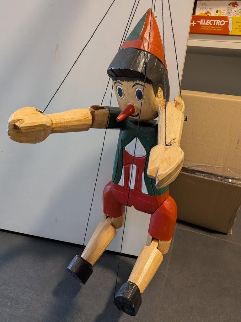 Houten marionette pop Pinokkio, Ophalen, Gebruikt