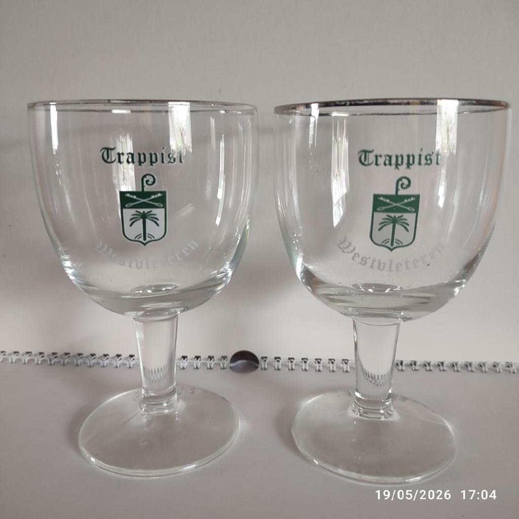 2 verres WESTVLETEREN ., Enlèvement, Utilisé, Verre ou Verres, Autres marques