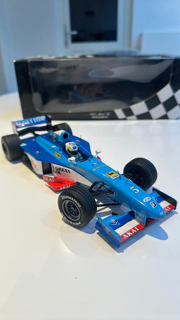 BENETTON F1 1/18 1999 Fisichella, Hobby en Vrije tijd, Ophalen of Verzenden, Gebruikt, Auto, MiniChamps