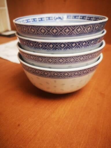 4 tasses chinois bleus, Antiquités & Art, Enlèvement ou Envoi