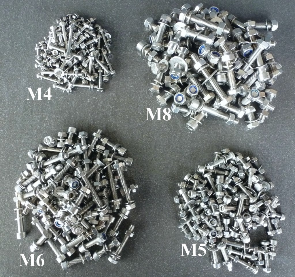 RVS boutenmix M4-M8 2,5 kg M4-M6 1,5 kg + ringen en moeren, Ophalen, Nieuw, Bouten of Moeren, Inox