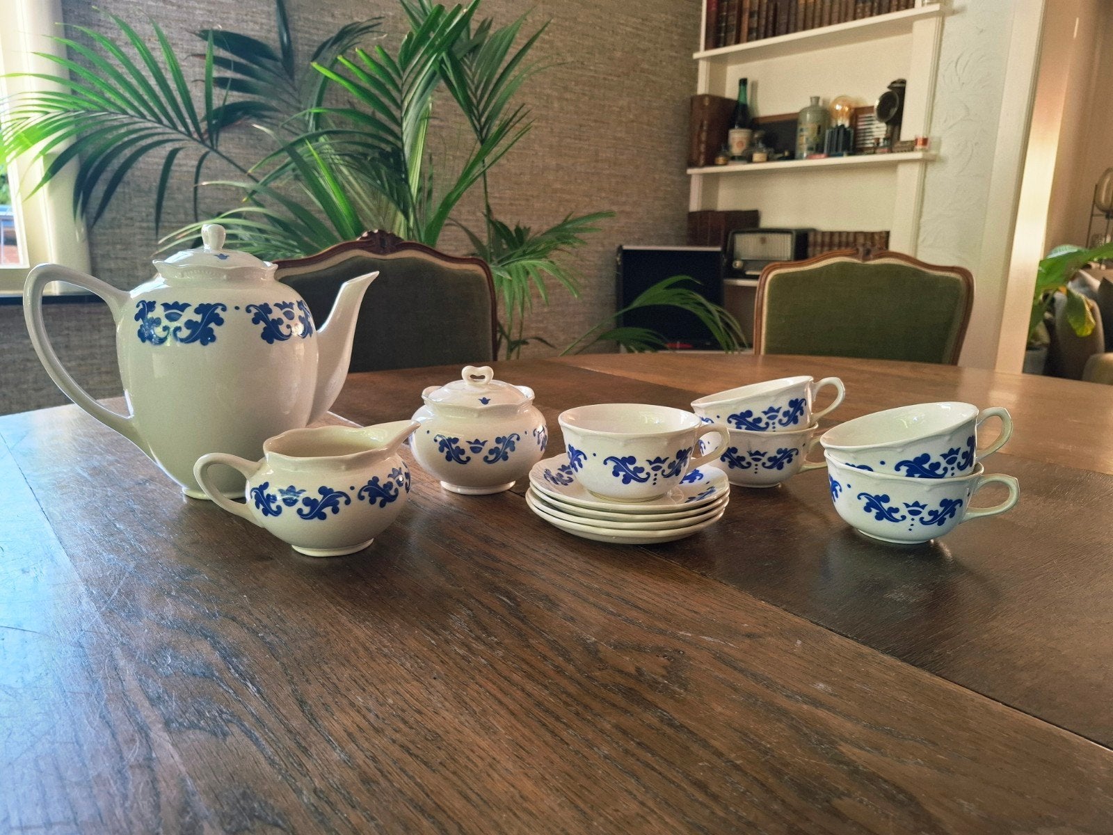 Vintage koffieservies Boch Eikenblad, Antiek en Kunst, Ophalen of Verzenden