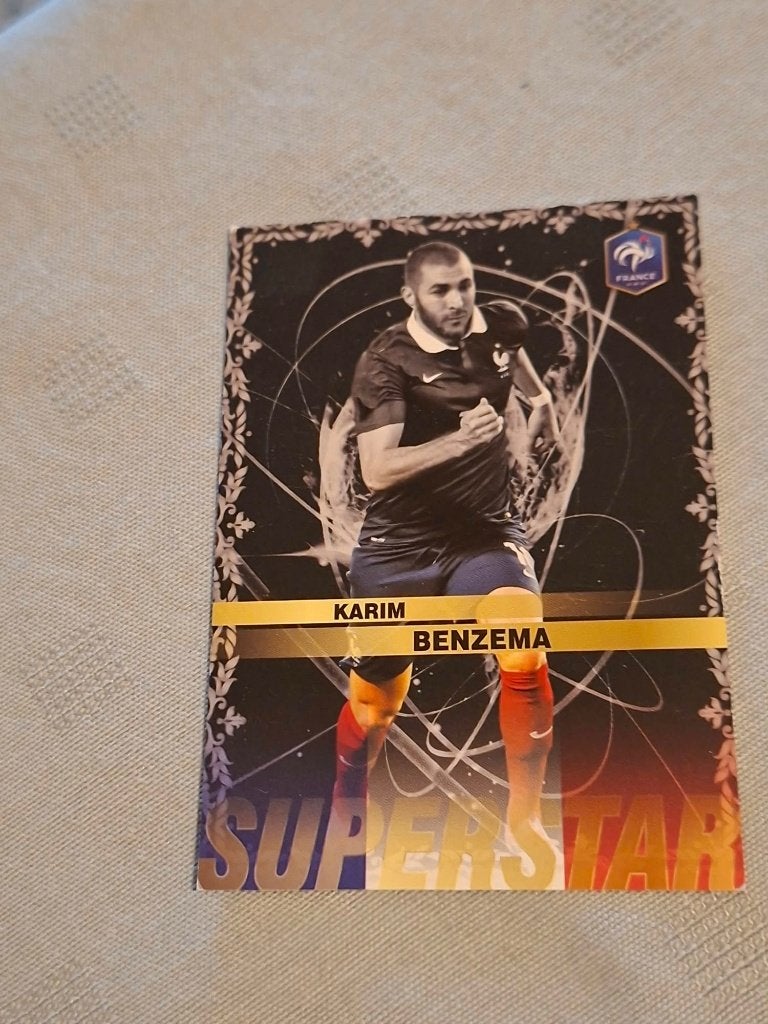 Panini/Voetbalkaart/Karim Benzema/Frankrijk/EK 2016, Verzamelen, Ophalen of Verzenden, Zo goed als nieuw, Spelerskaart
