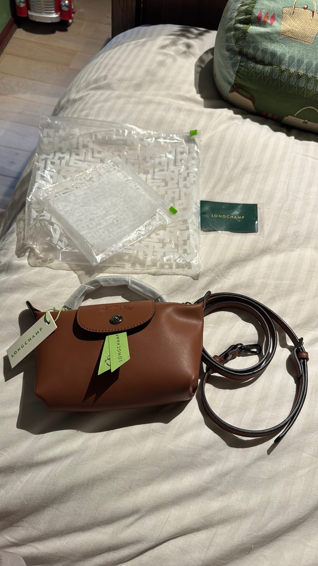 Longchamp klein bruin tasje, Enlèvement ou Envoi, Comme neuf, Brun