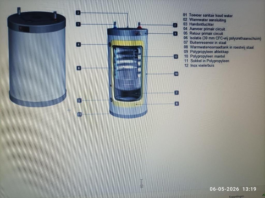 warmwaterboiler voor cv installatie, Moins de 3 ans, Enlèvement, 100 litres ou plus, Boiler