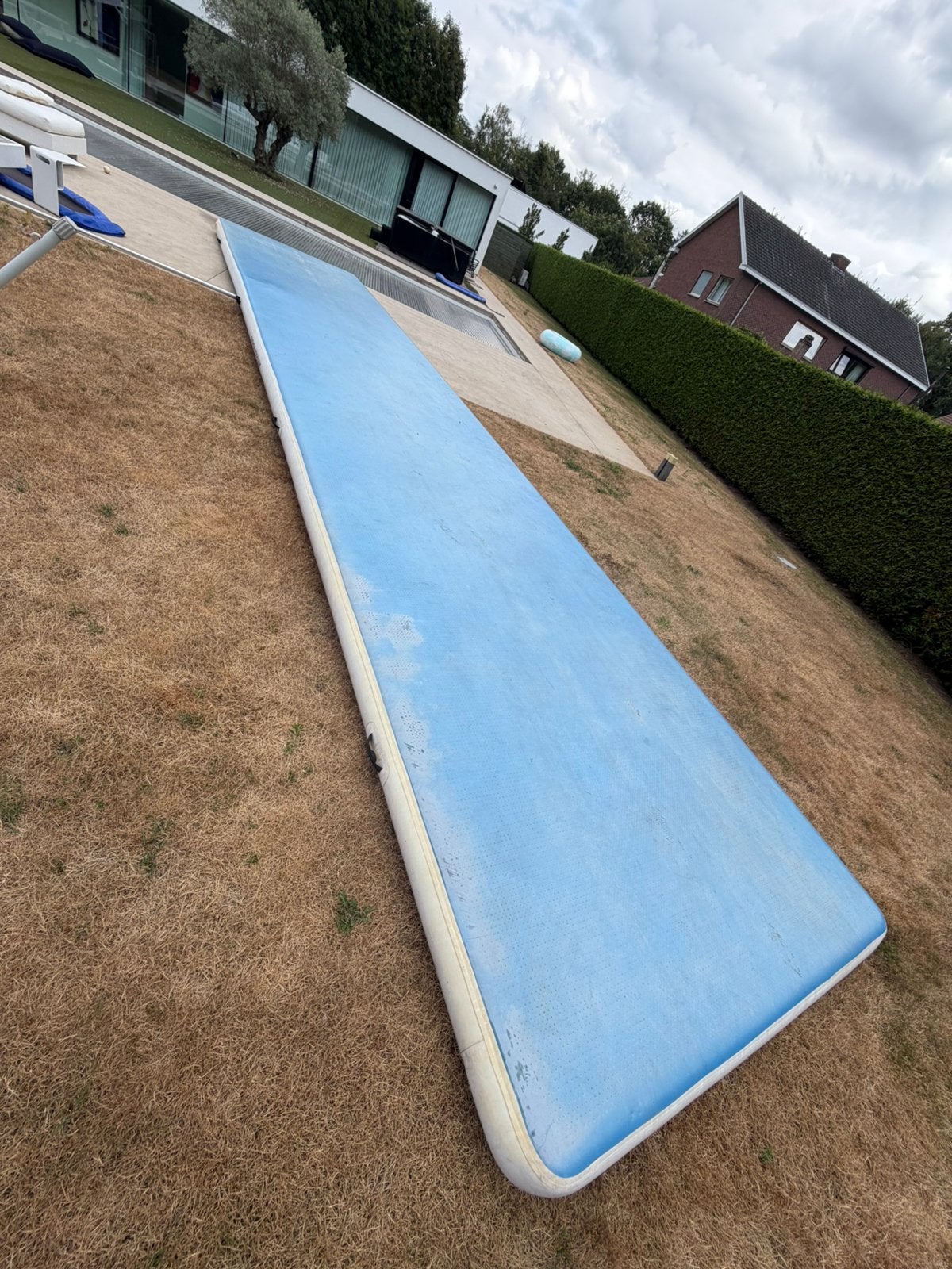 AirTrack Nordic 12x2 meter incl. pomp 20 cm dik, Sport en Fitness, Turnen, Zo goed als nieuw, Materiaal, Blauw, Ophalen
