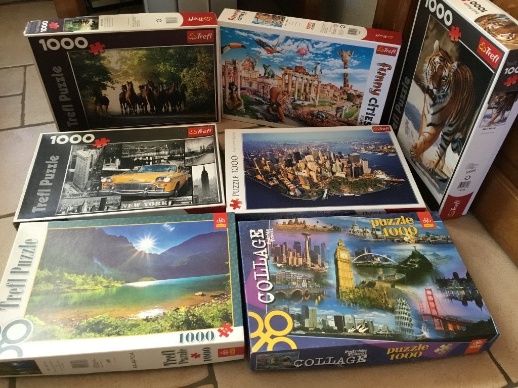 Puzzels Trefl 1000 stukjes aan 3 euro per stuk, Ophalen of Verzenden, 500 t/m 1500 stukjes, Gebruikt, Legpuzzel
