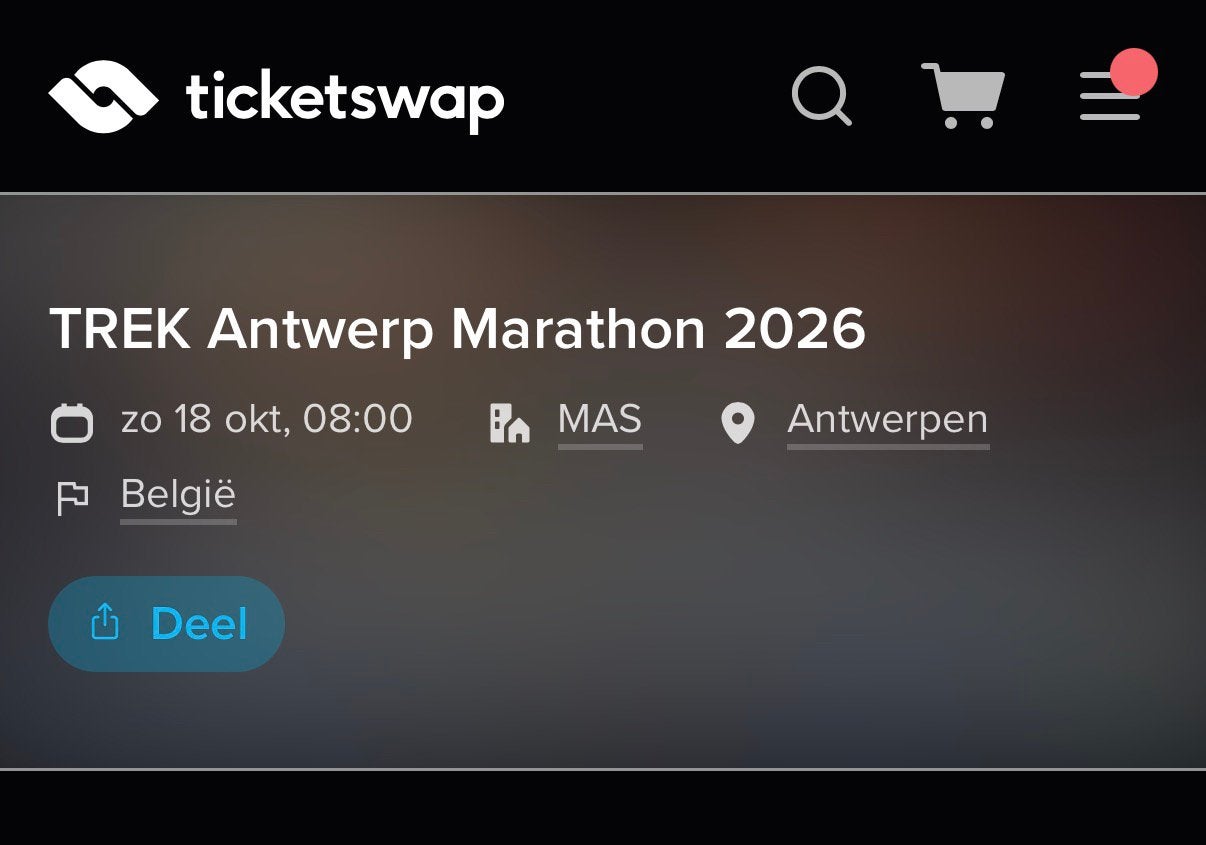 Antwerp halve marathon, Tickets & Billets, Sport | Autre, Une personne, Octobre