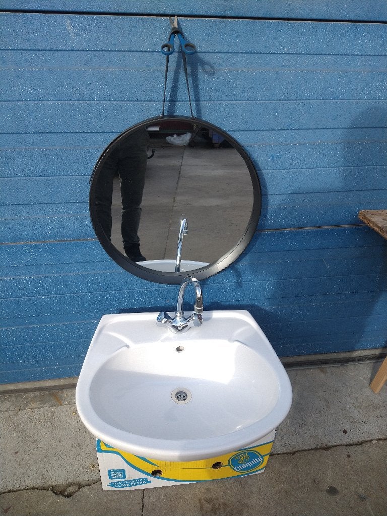 Lavabo blanc 60 cm Ideal Standard avec ROBINET et miroir, Enlèvement, Utilisé, Chrome, Robinet