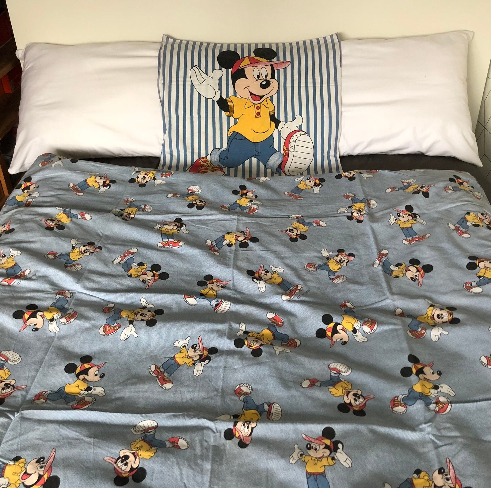 Housse de couette taie d'oreiller Mickey Mouse 1 personne, Enfants & Bébés, Garçon ou Fille, Enlèvement ou Envoi, Housse de couette