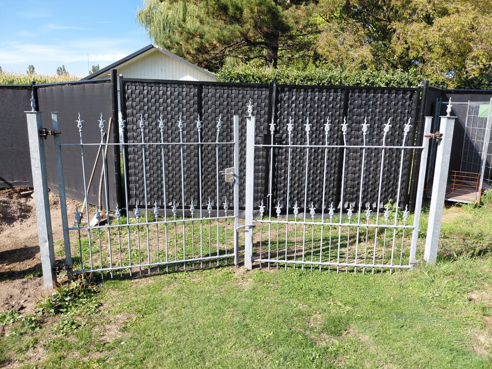 smeedijzeren dubbele poort 3,50m breed, Tuin en Terras, Ophalen, Gebruikt, Sierhekwerk, Overige materialen