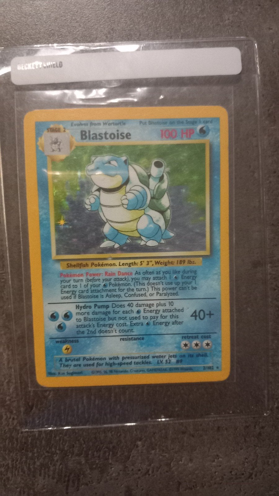 blastoise base, Ophalen, Gebruikt, Losse kaart, Foil