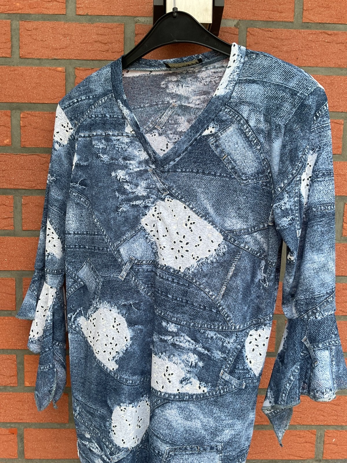 Mooi stretch bloesje zie beschrijving voor maat, Enlèvement ou Envoi, Comme neuf, Bleu