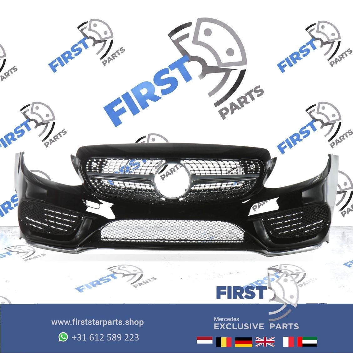 W205 AMG Voorbumper + Diamond GRIL A2058850925 Mercedes C Kl