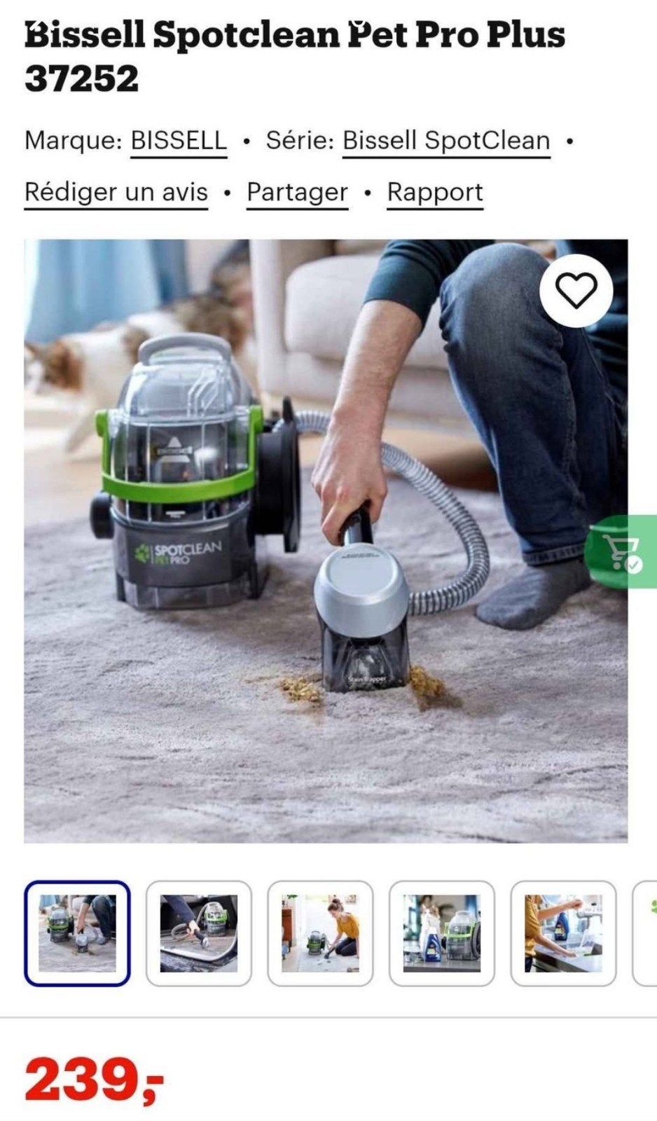 Bissell Nettoyeur de tapis SpotClean Pet Pro Plus 37252, Elektronische apparatuur, Ophalen, Overige merken, Zo goed als nieuw