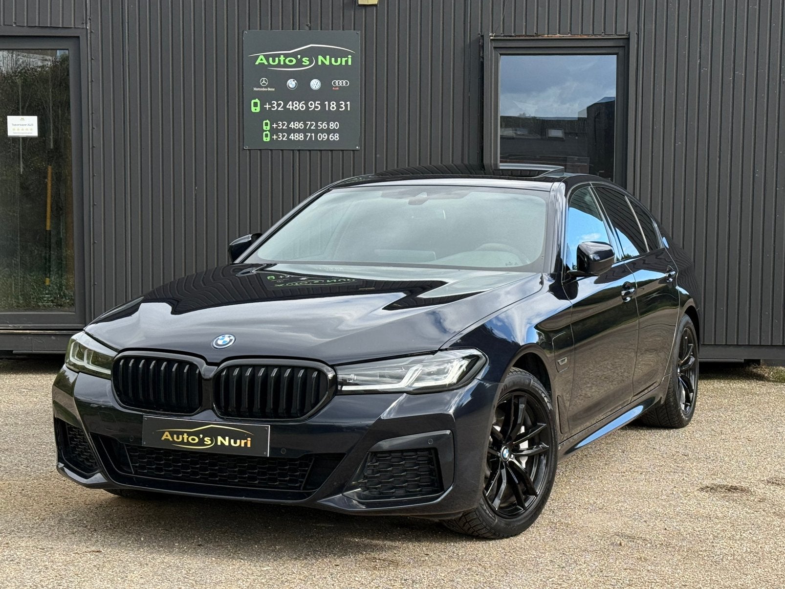 Bmw 530e M-pakket hybride 2022 86.000km schaden, Autos, Cuir, Entreprise, Noir, 5 places
