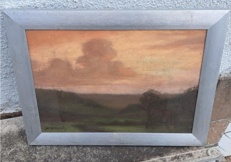 Pastel paysage signe xavier allard, Antiquités & Art, Enlèvement ou Envoi, Pastel, Paysage