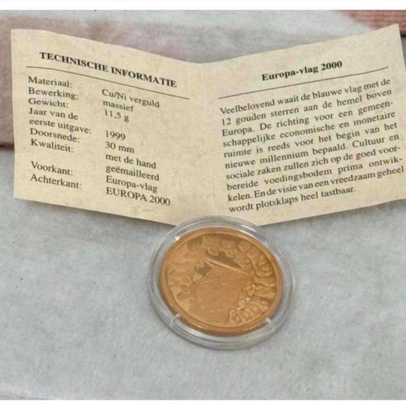 Pièce de collection - Europe 2000 avec pièce de certificat, Enlèvement ou Envoi, Monnaie en vrac