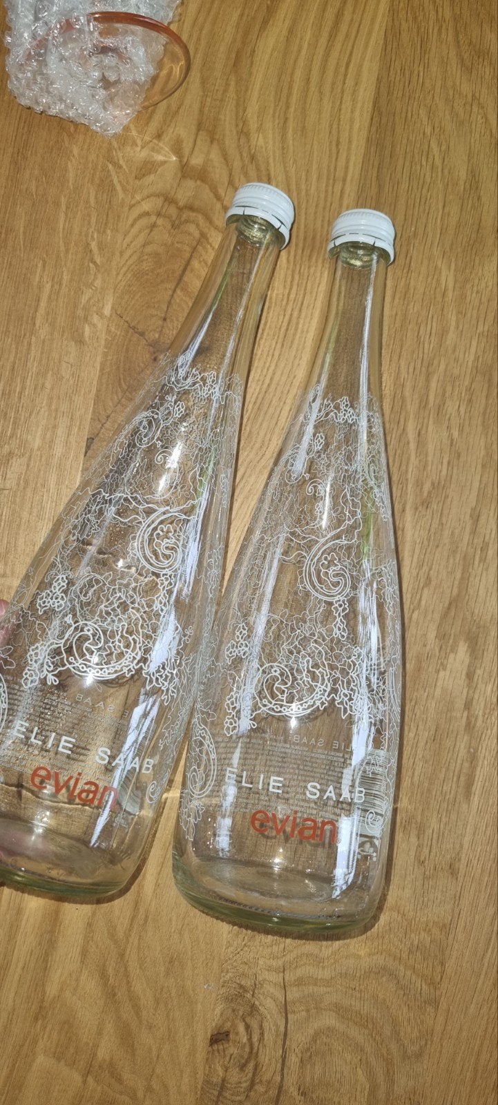 Set van 2 Evian x Elie Saab Limited Edition Glazen Flessen (, Ophalen, Zo goed als nieuw, Overige typen