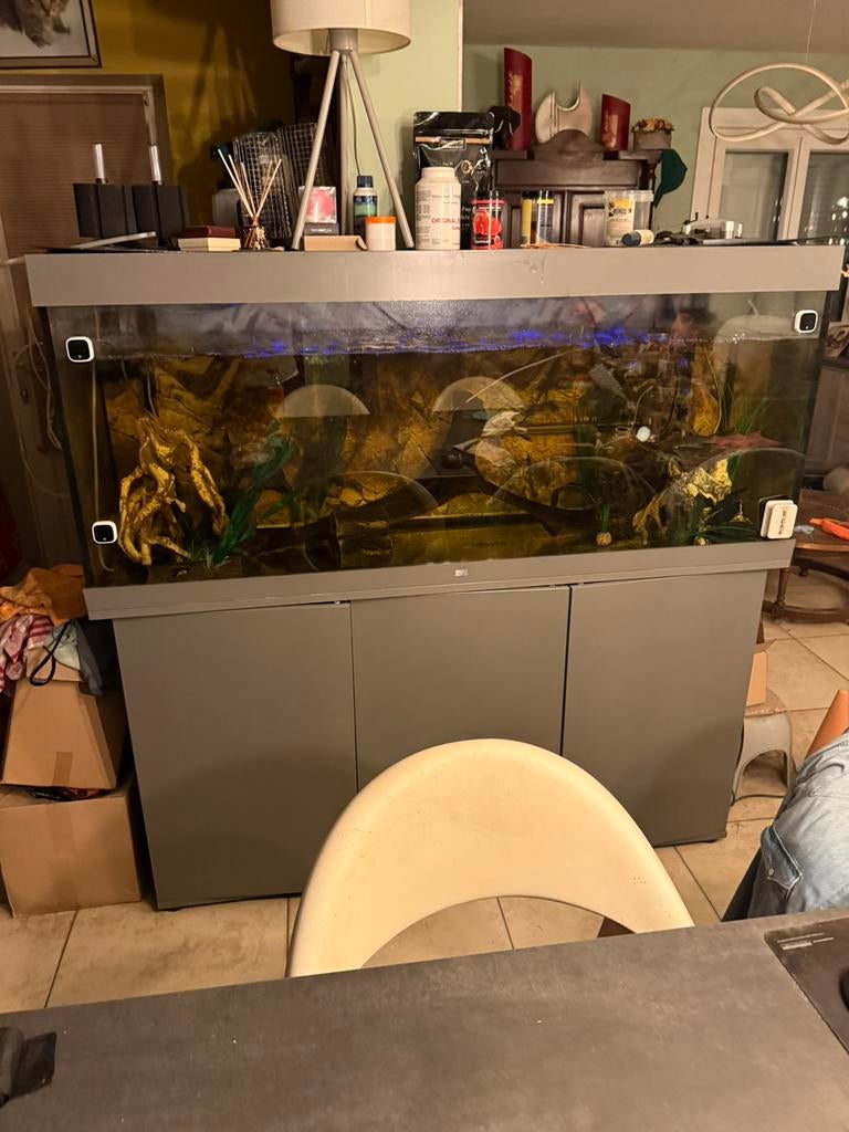 Aquarium en onderkast jewel 450 = 150 cm + alle toebehoren, Ophalen, Zo goed als nieuw, Leeg aquarium, Verwarming