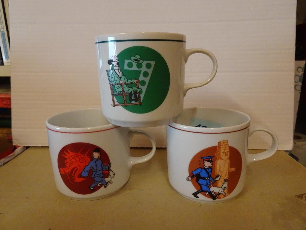 3 Mugs Tintin, Enlèvement ou Envoi, Tintin, Comme neuf, Ustensile