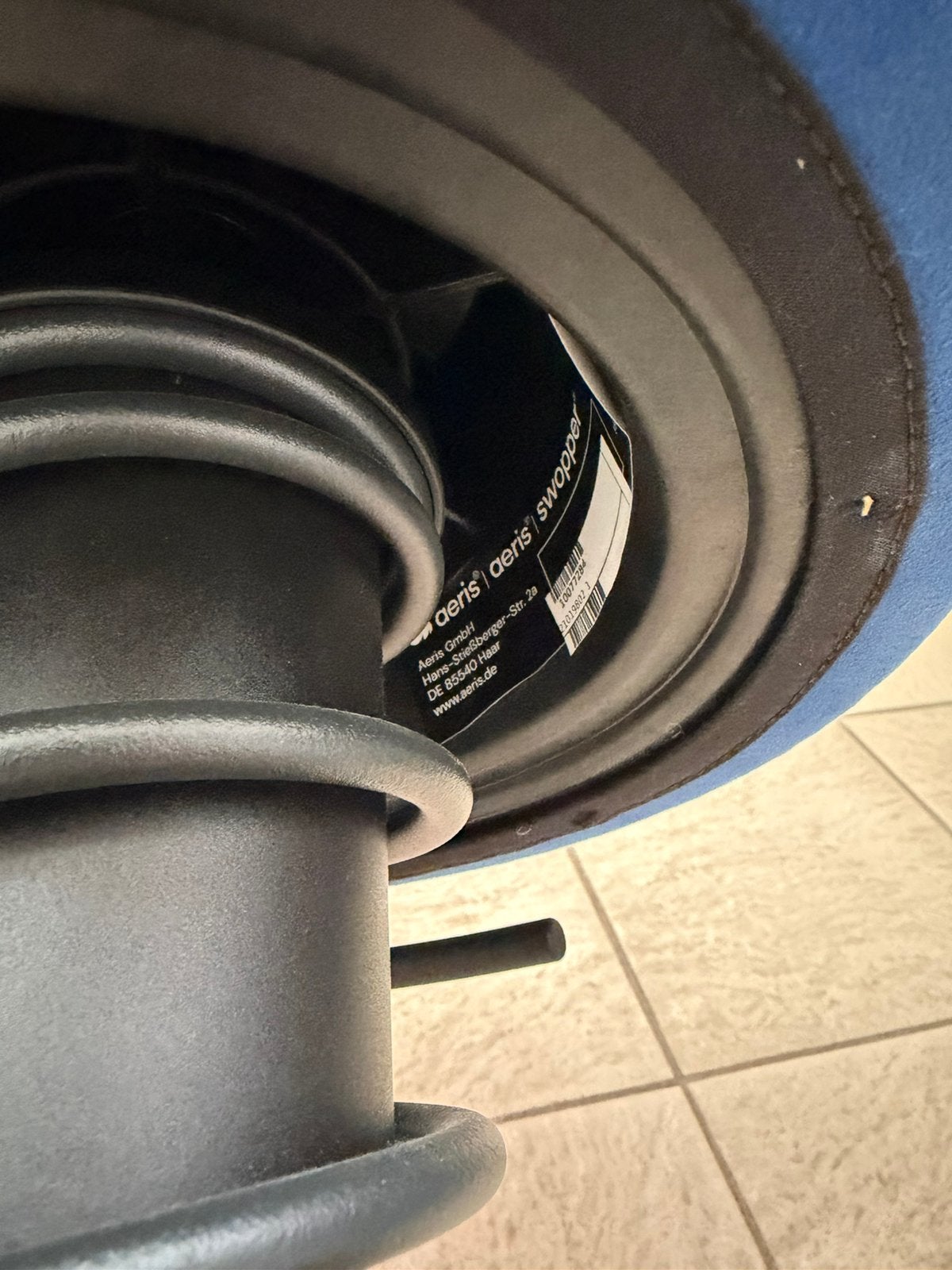 Ergonomische bureaustoel Aeris Swopper – Blauw (met wielen), Ophalen, Zo goed als nieuw, Blauw, Bureaustoel