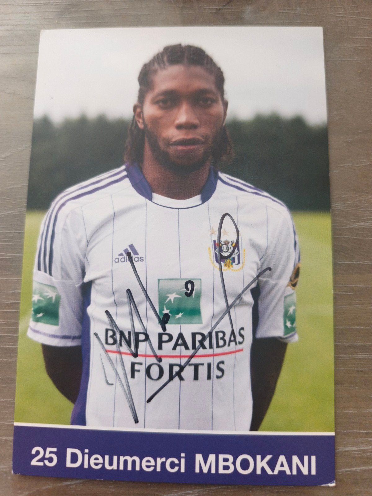 carte dédicacée RSC Anderlecht kaart RSCA Mbokani, Collections, Enlèvement ou Envoi