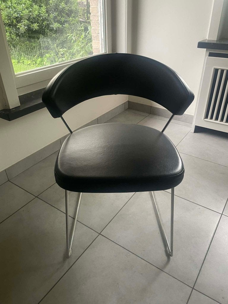 NEW YORK Calligaris  4 dining chairs, Huis en Inrichting, Zwart, Ophalen of Verzenden, Zo goed als nieuw, Vier
