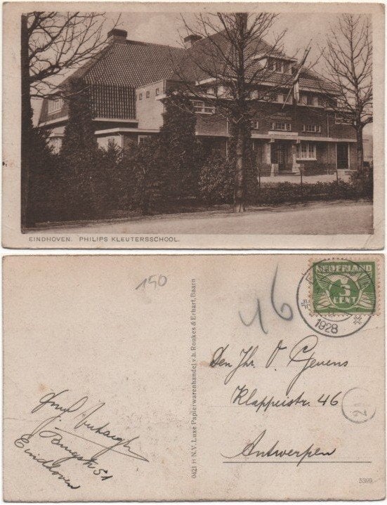 EINDHOVEN - PHILIPS KLEUTERSCHOOL, Ophalen of Verzenden, 1920 tot 1940, Gelopen