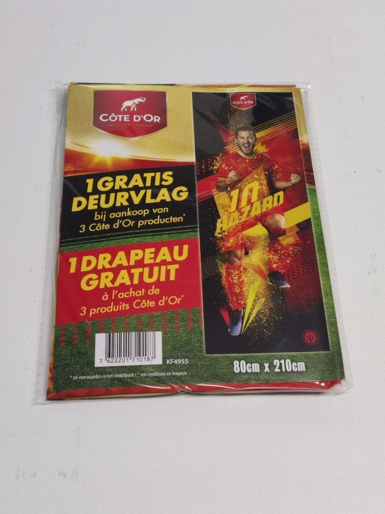 Deurvlag rode duivels - Eden Hazard - 210 x 80 cm  Nieuw, Verzamelen, Sportartikelen en Voetbal, Ophalen of Verzenden, Nieuw