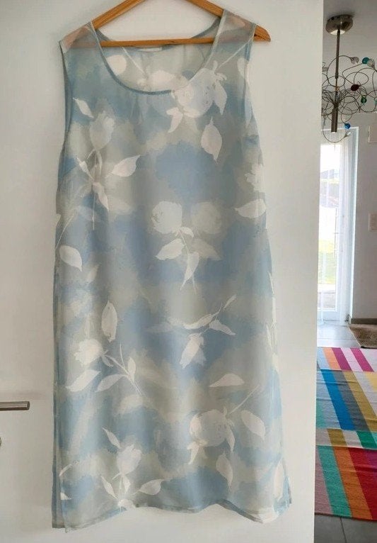 Voile kleedje doorzichtig met splitjes, Medium, Maat 38/40 (M), Wit, Ophalen of Verzenden, Zo goed als nieuw