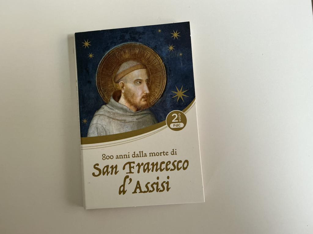 2026 Italië Franciscus Assisi In coincard, Ophalen of Verzenden, Italië, 2 euro