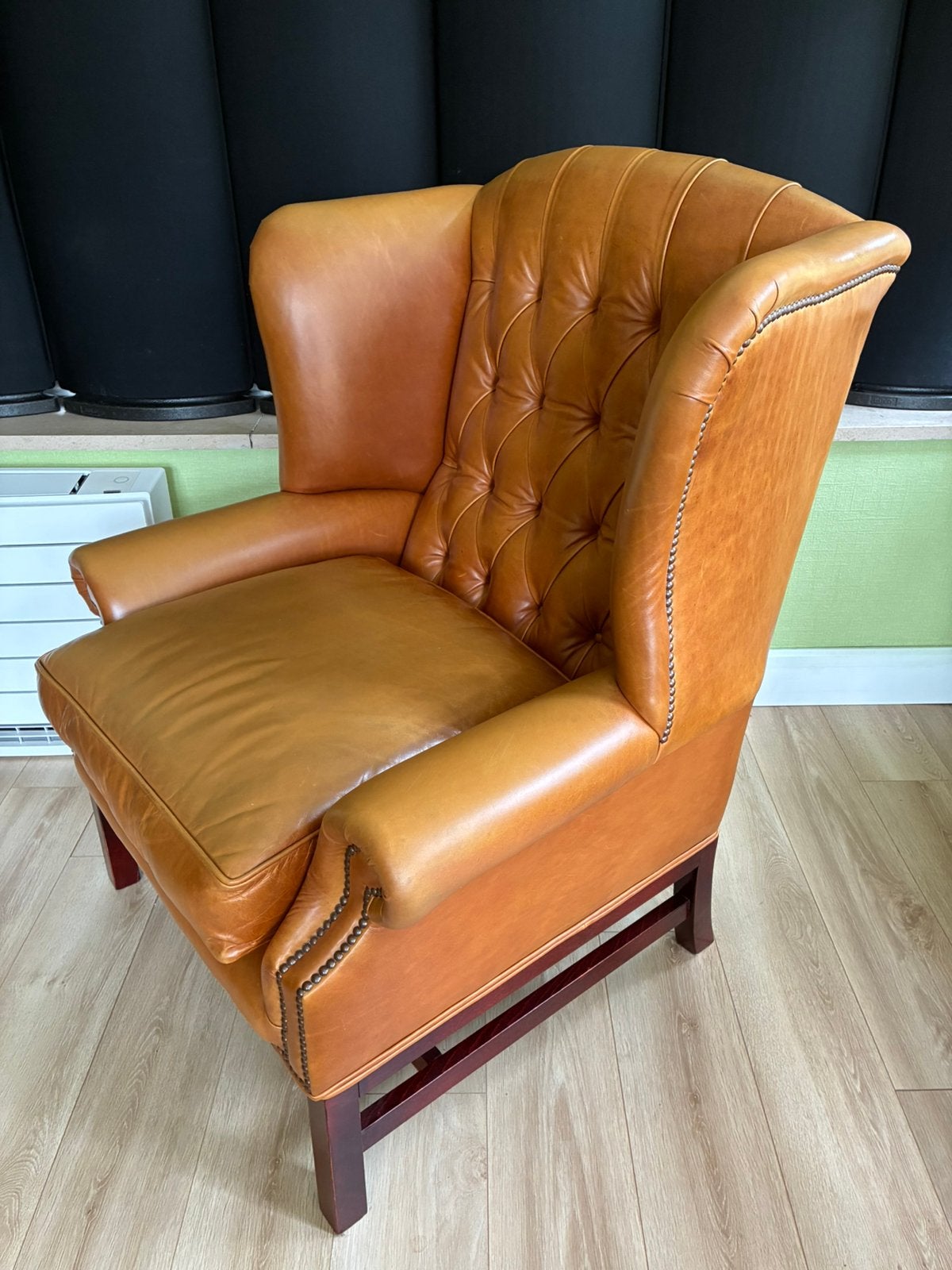 CHESTERFIELD FAUTEUIL PRIMA STAAT ROBUUSTE GROTE MAAT, Huis en Inrichting, Ophalen, Zo goed als nieuw