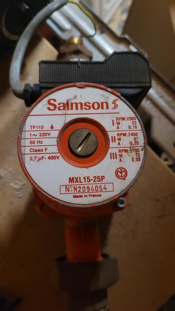Circulateur de chauffage Salmson MXL 15-25P – 3 vitesses, Enlèvement