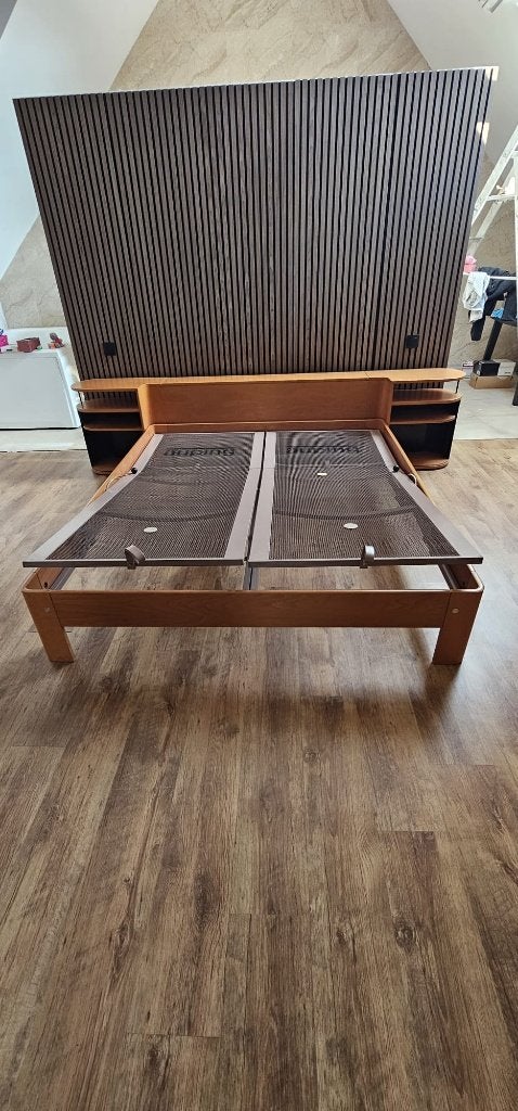 Lit Auping Auronde complet 180 x 190 – sommiers relevables, Comme neuf, Brun, Enlèvement, 180 cm