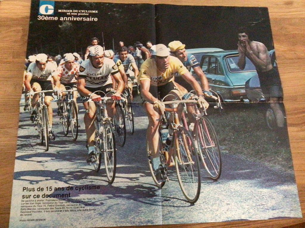 wielerposter  team molteni tour   eddy merckx  van impe, Verzenden, Zo goed als nieuw