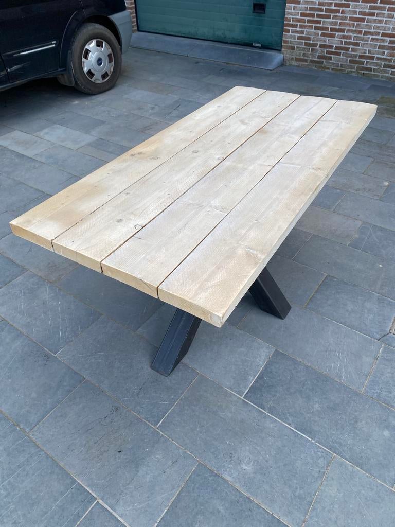 Steigerhouttafel 160x80, Huis en Inrichting, Tafels | Eettafels, Ophalen of Verzenden, Zo goed als nieuw