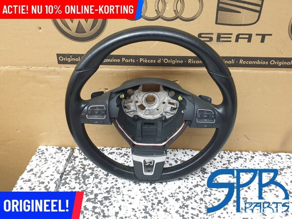 GOLF 6 T5 GP MULTIFUNCTIONEEL FLIPPERS Stuurwiel leder STUUR, Gebruikt, Volkswagen, Ophalen of Verzenden, Volkswagen