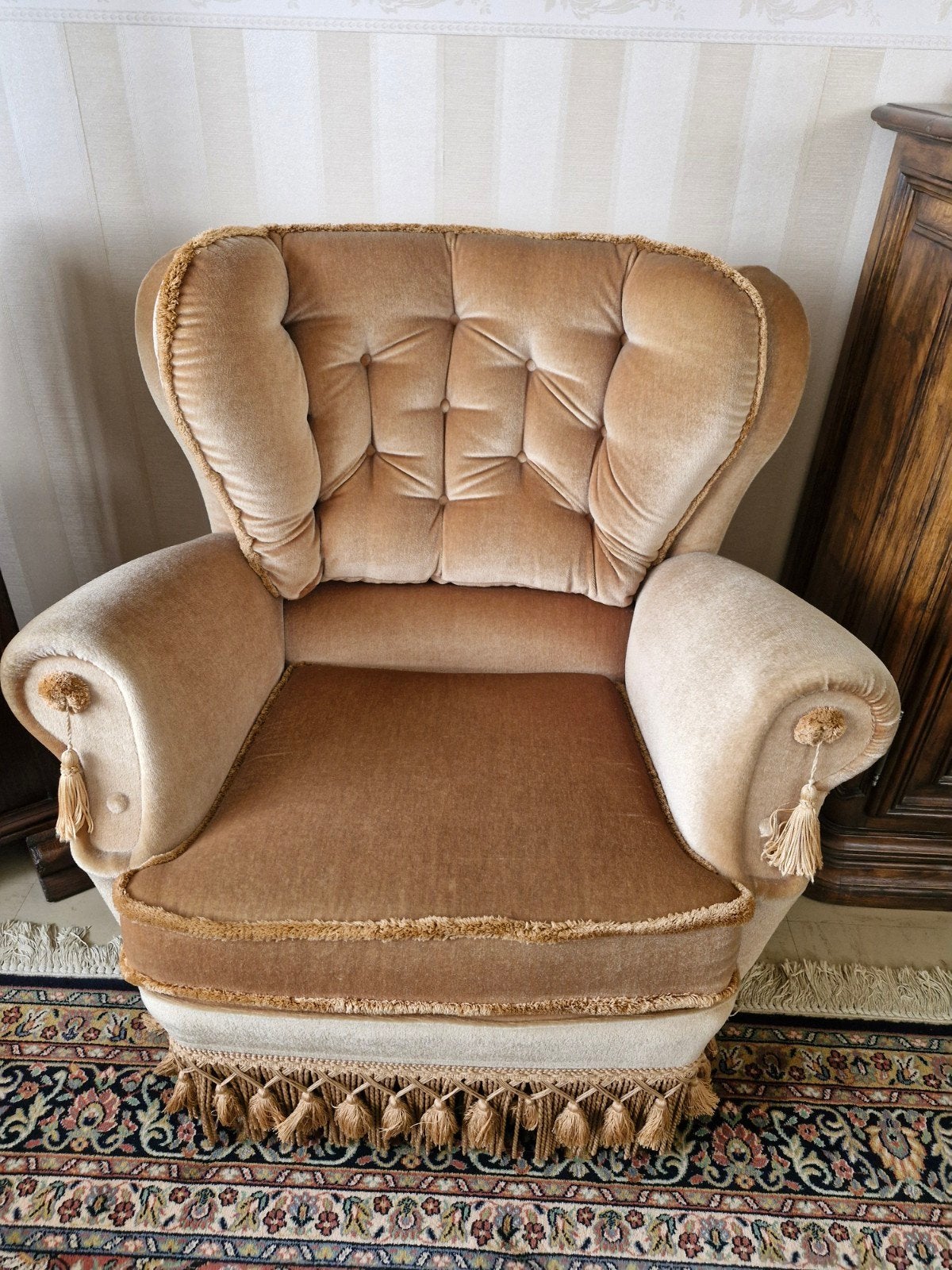 retro antiek vintage salon sofa 3-zit en 2x 1-zit, Enlèvement