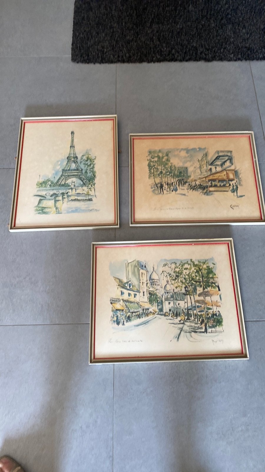 3 verschillende aquarellen van Parijs, Enlèvement, Aquarelle