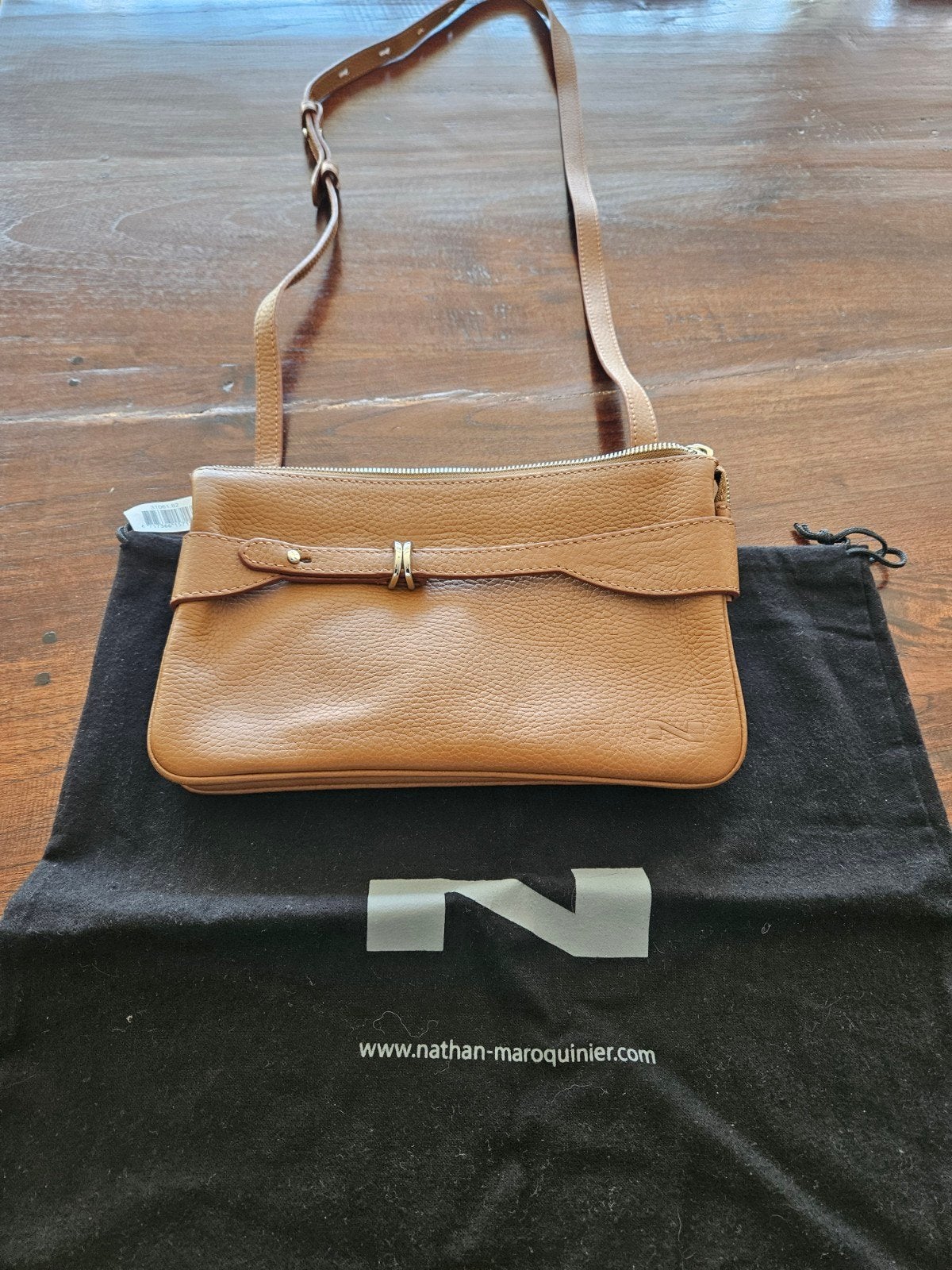 Handtas Nathan, bruin 25x16 cm, Bijoux, Sacs & Beauté, Enlèvement, Comme neuf, Brun, Sac à main