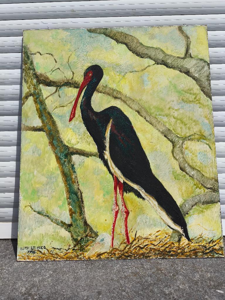 Huile sur panneau signe Lili Mallet hecq, Antiek en Kunst, Kunst | Schilderijen | Klassiek, Ophalen of Verzenden