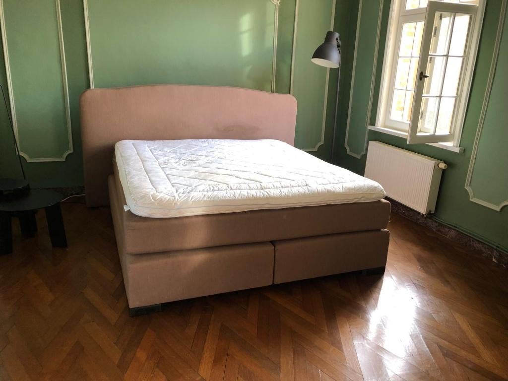 BOXSPRING – BED – Merk REVOR, Maison & Meubles, Brun, Enlèvement, Utilisé, 180 cm
