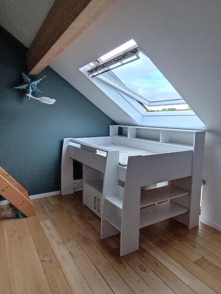 Lit mi hauteur, Maison & Meubles, Enlèvement, Utilisé, Moins de 160 cm, Lit mi-hauteur mezzanine