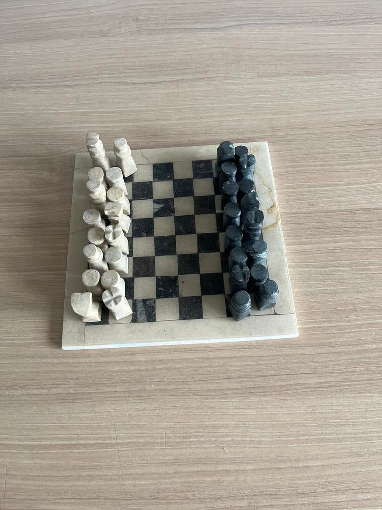schaakspel handgemaakt, Ophalen, Zo goed als nieuw