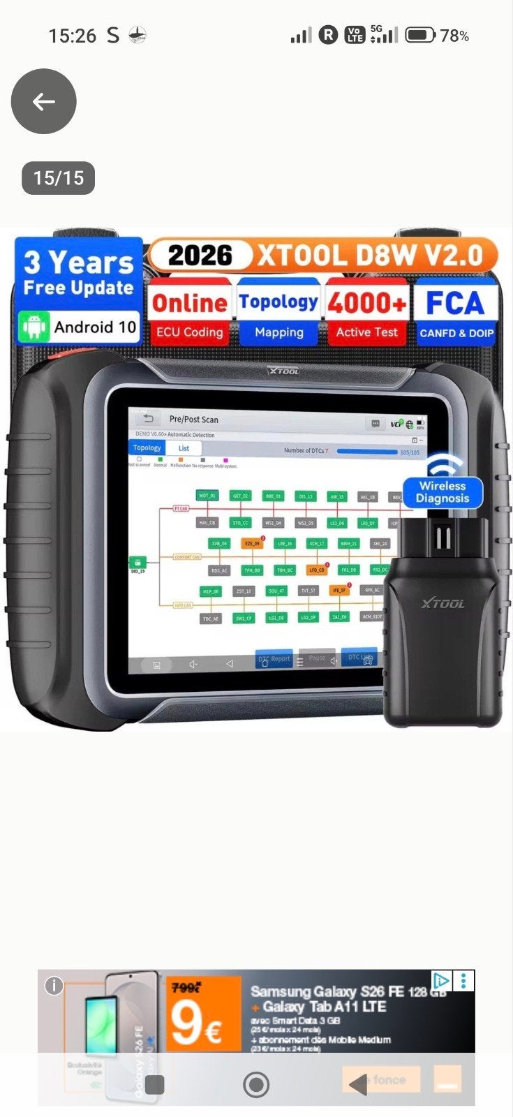 XTOOL D8W V2.0 Professionele Diagnosecomputer – €525, Ophalen, Nieuw
