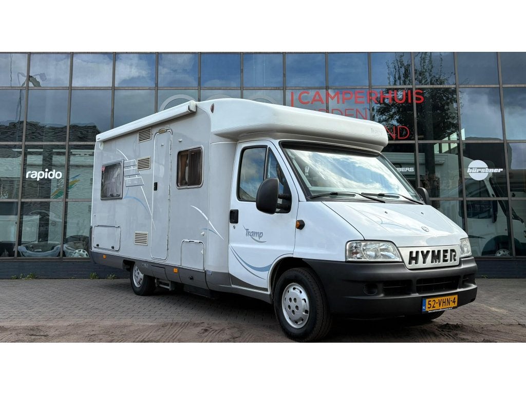 Hymer Tramp 655 Airco,Topindeling,Vastbed, Caravans en Kamperen, Ringverwarming, Bedrijf, Hymer, 6 tot 7 meter