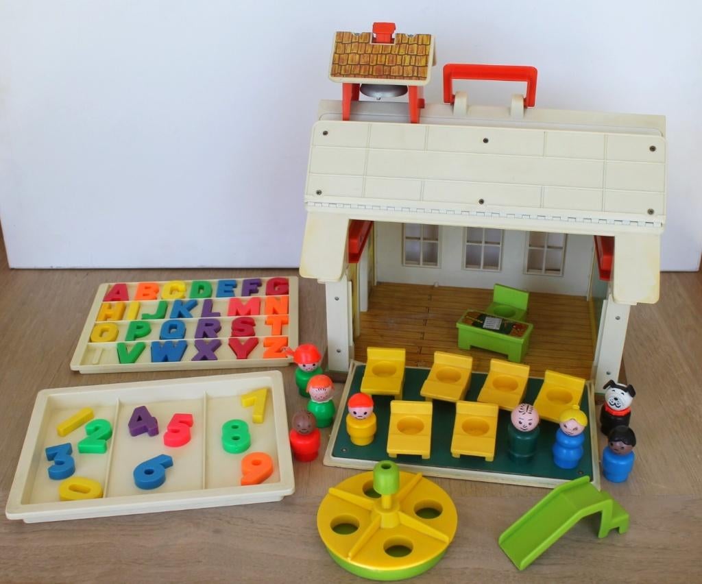 Fisher Price vintage School nr 923 made in Belgium 1971, Ophalen of Verzenden, Zo goed als nieuw, Speelset