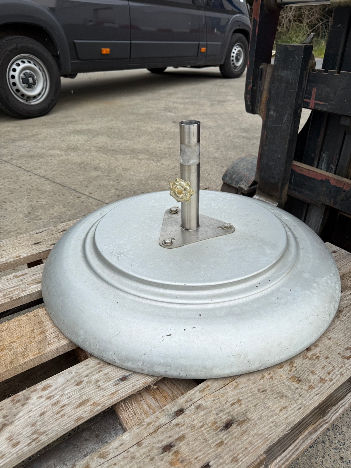 Parasolvoet 68 kg 71 cm diameter Tuuci, Ophalen of Verzenden, Zo goed als nieuw, Parasolvoet